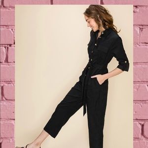 Black utility jumpsuit